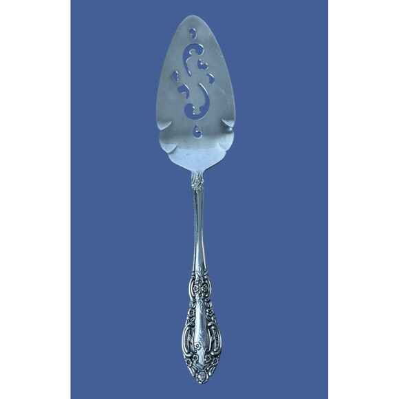 Springtime Stainless Pierced Pie Server Floral Mid-Century VTG Grandmillennial - Picture 1 of 7